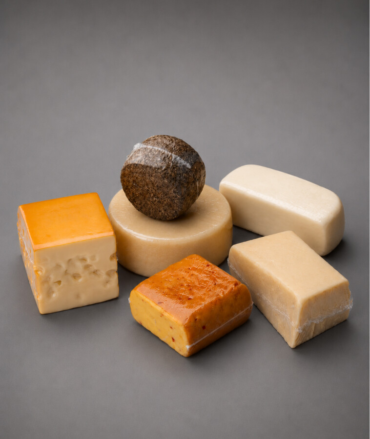 Assortment of cheeses preserved with SEFICO barrier packaging